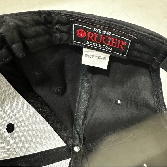 Ruger Firearms Black With Red Logo Strapback Cap Hat Embroidered - Picture 7 of 9